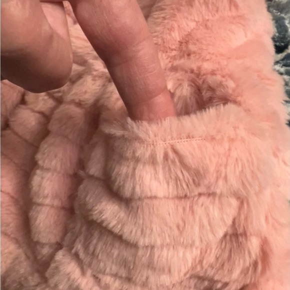 Little Lass 12 month Baby Girl Ight Pink and White Hooded Dressy Vest ECU - Picture 11 of 12